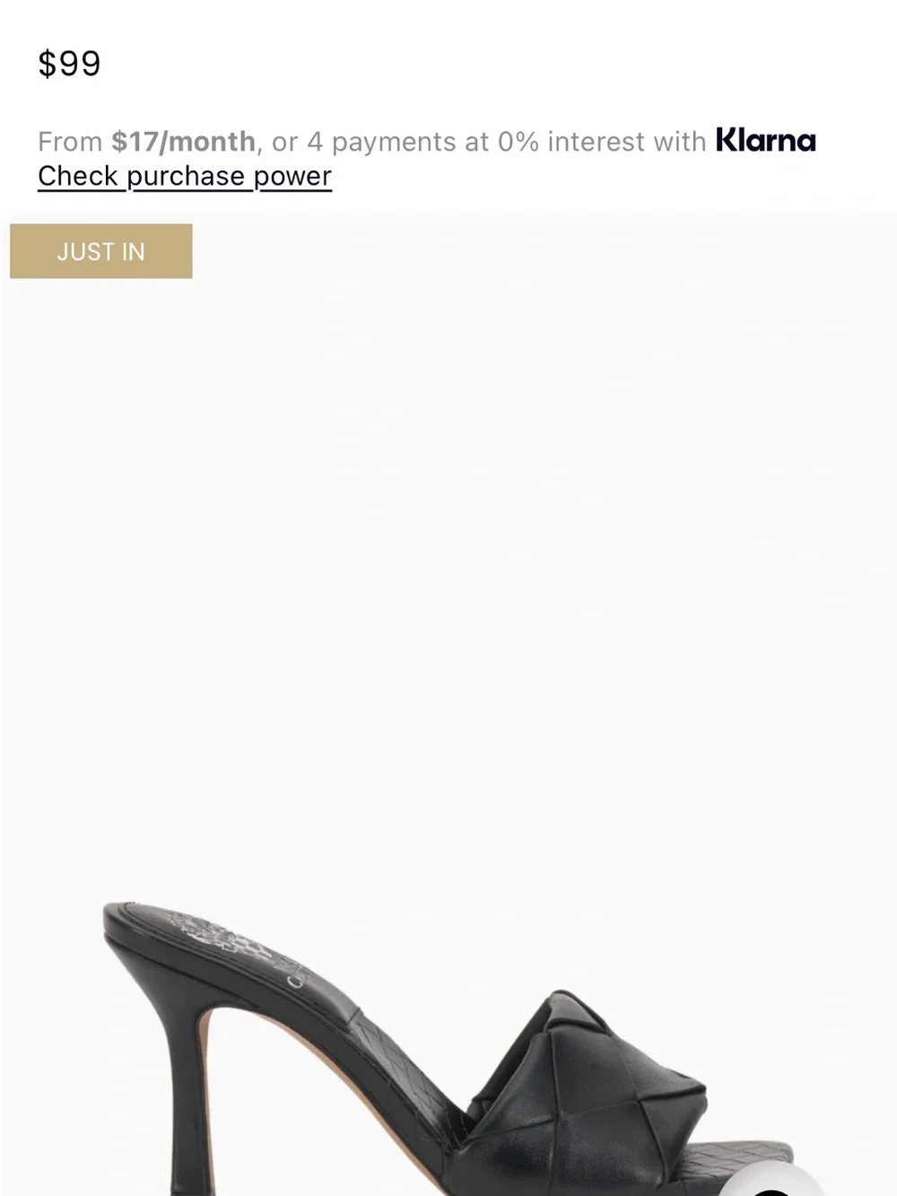 Vince Camuto Black Braided Leather Slide Heels